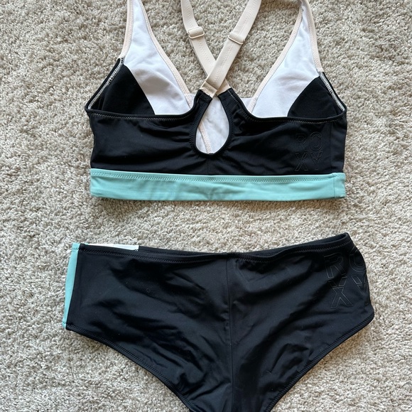 Roxy Black and Cream Athletic Bikini - Picture 4 of 7